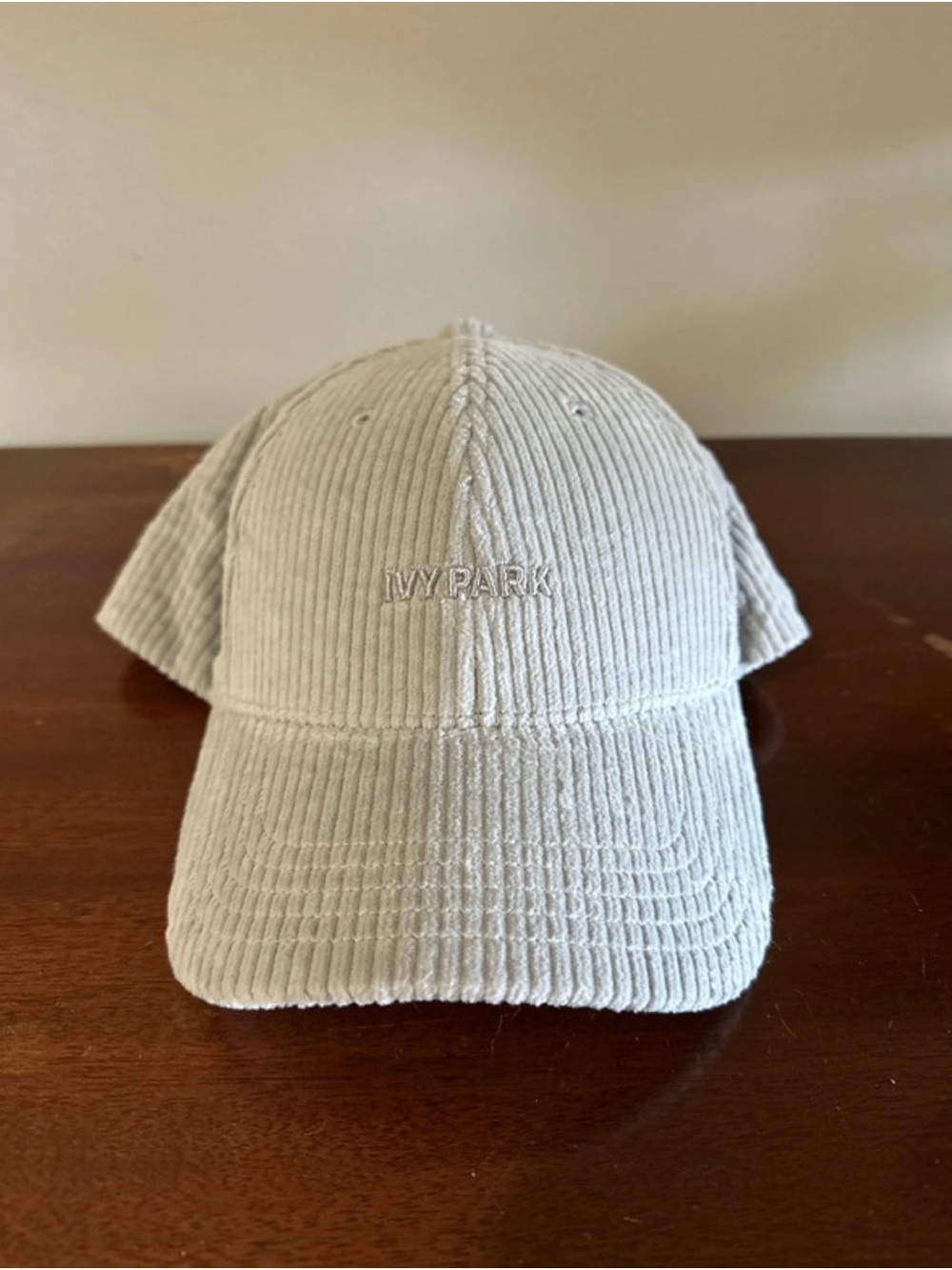 IVY PARK Neutral Corduroy Baseball Cap in Cream